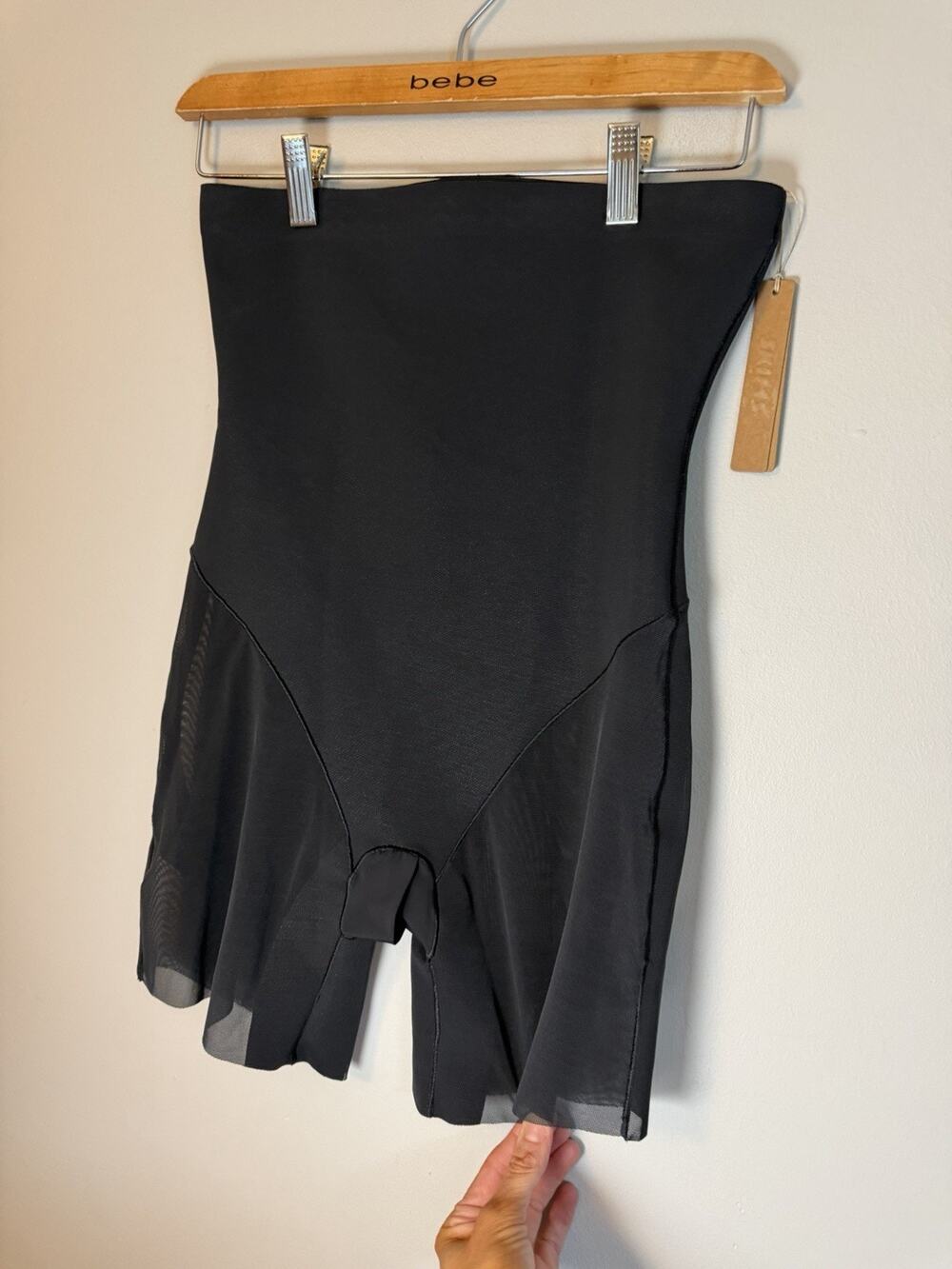 SKIMS Power Mesh High-Waisted Mid Thigh Shapewear Shorts Onyx Size Large NWT
